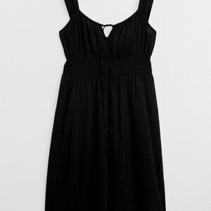 NEW Gap Factory WOMEN / DRESS   Tie-Neck Smocked Mini Dress Black Size XL